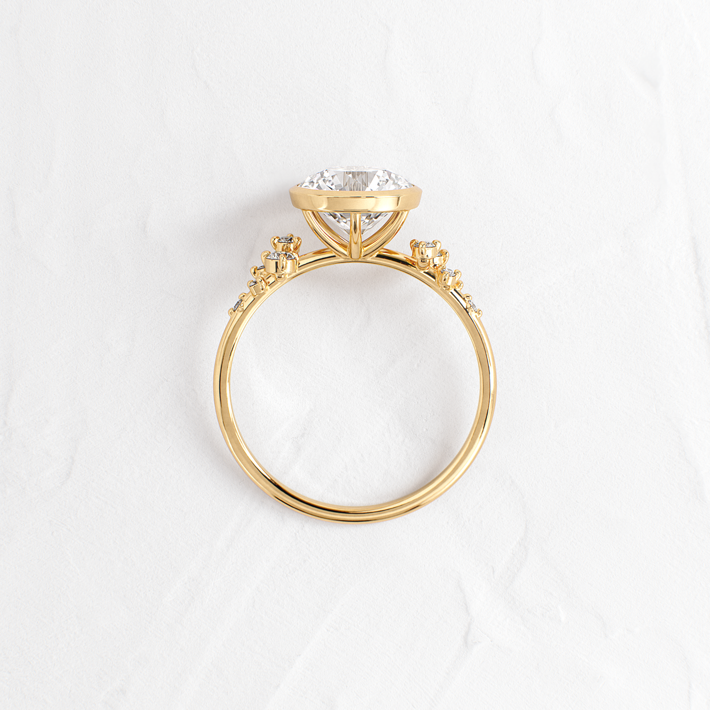 Cluster & Bezel-Round Lab Grown Diamond Engagement Ring