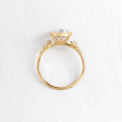 Cluster & Bezel-Round Lab Grown Diamond Engagement Ring
