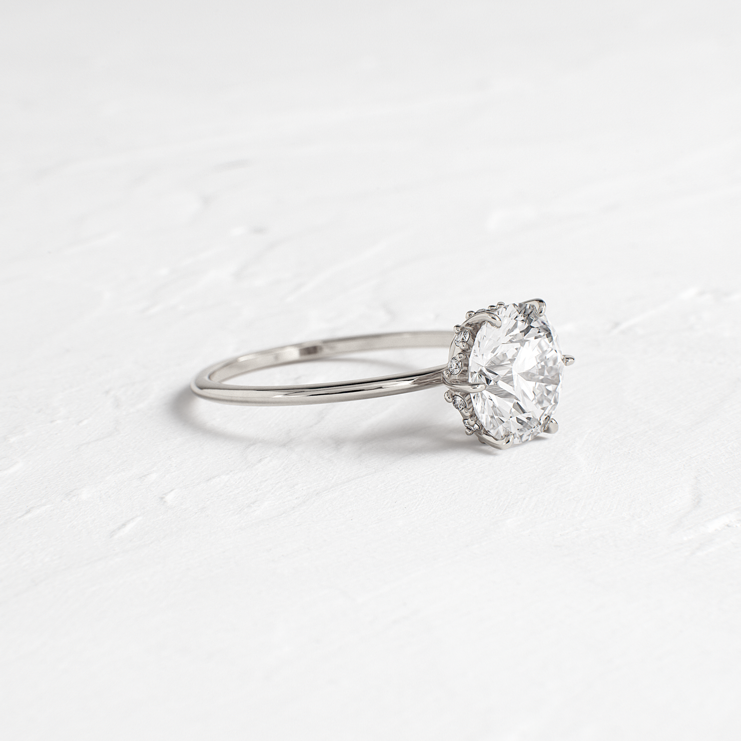 Hidden Halo-Round Lab Grown Diamond Engagement Ring