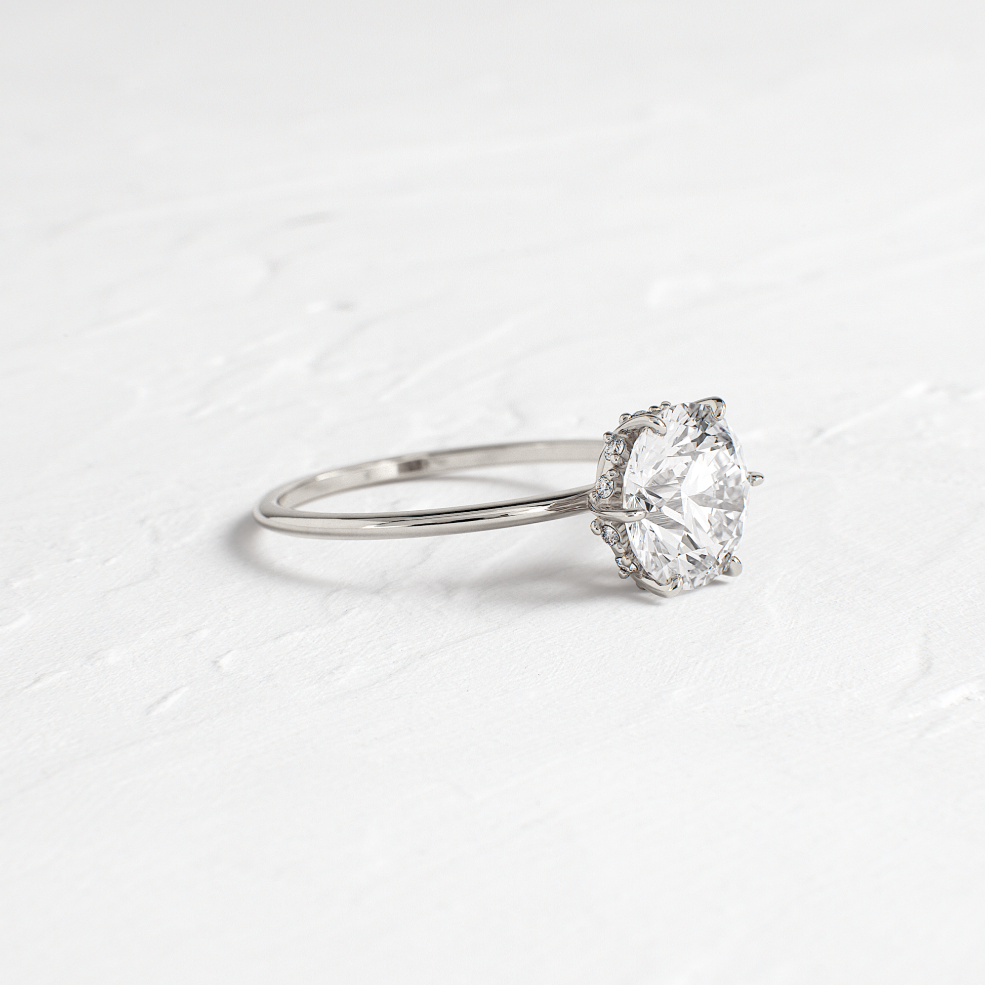 Hidden Halo-Round Lab Grown Diamond Engagement Ring