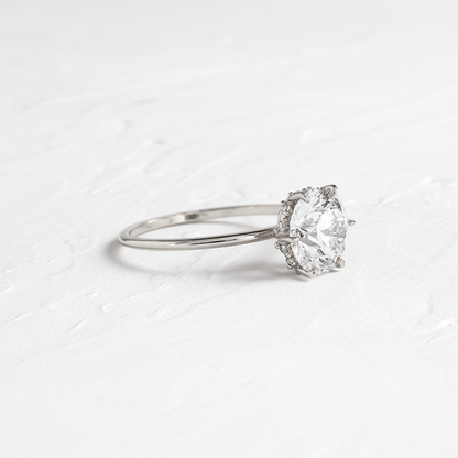 Hidden Halo-Round Lab Grown Diamond Engagement Ring