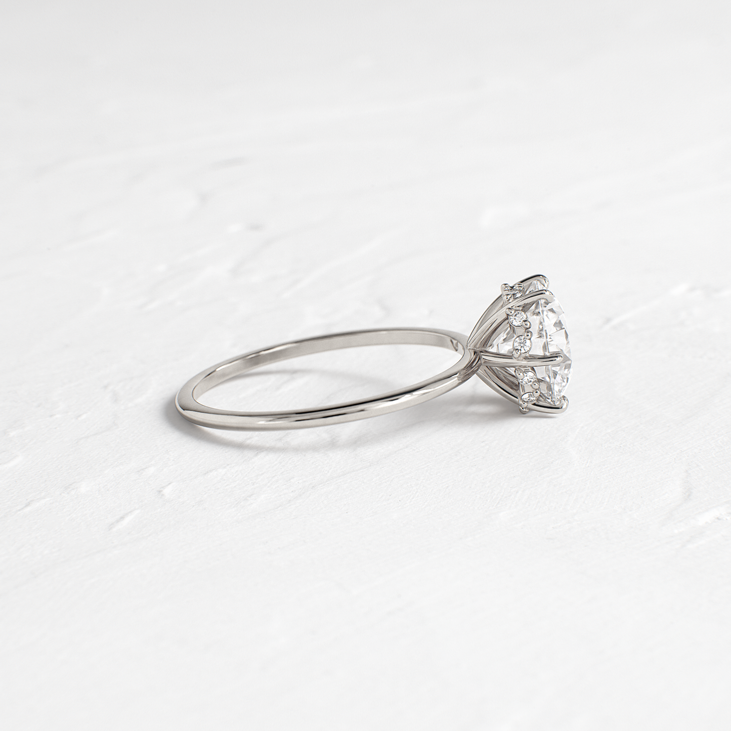 Hidden Halo-Round Lab Grown Diamond Engagement Ring