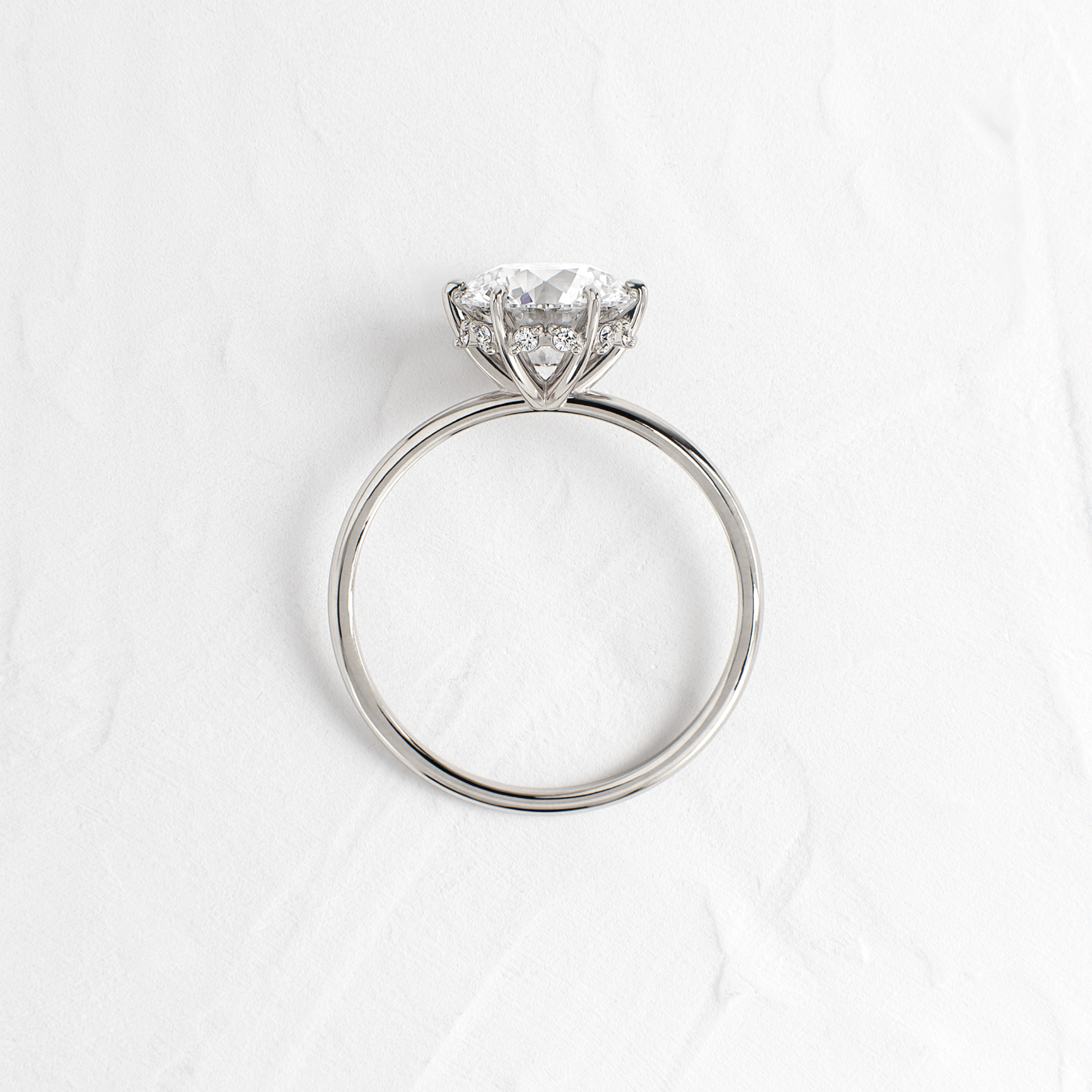 Hidden Halo-Round Lab Grown Diamond Engagement Ring
