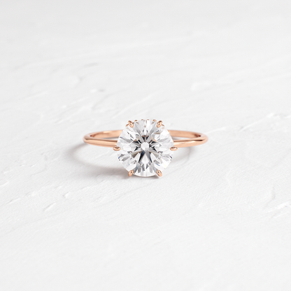 Hidden Halo-Round Lab Grown Diamond Engagement Ring