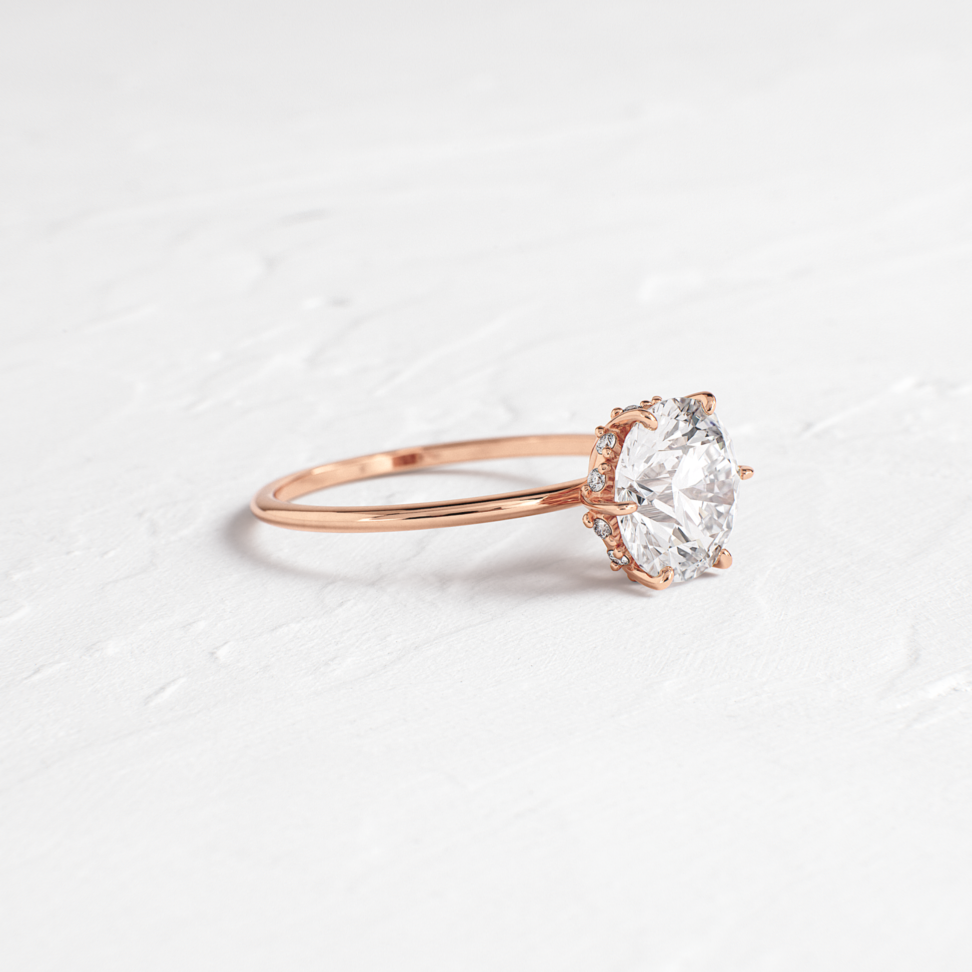 Hidden Halo-Round Lab Grown Diamond Engagement Ring