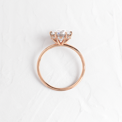 Hidden Halo-Round Lab Grown Diamond Engagement Ring