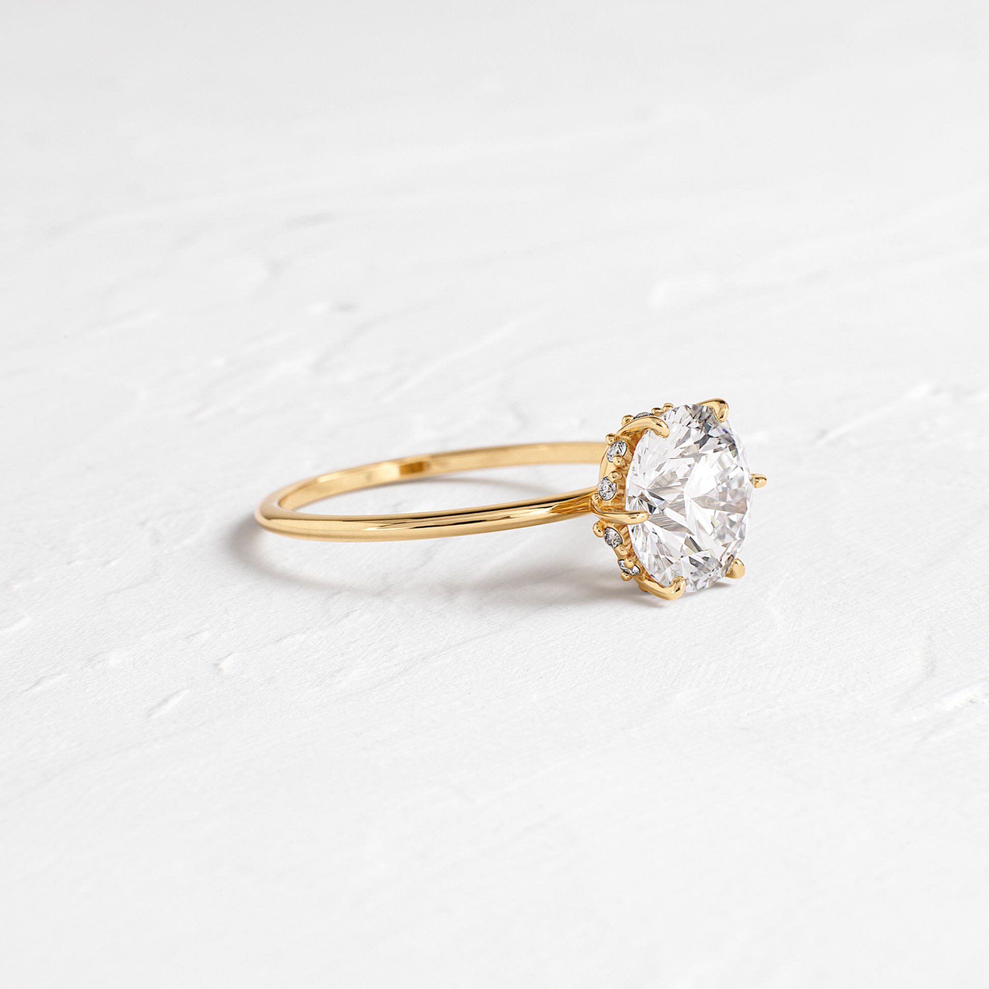 Hidden Halo-Round Lab Grown Diamond Engagement Ring