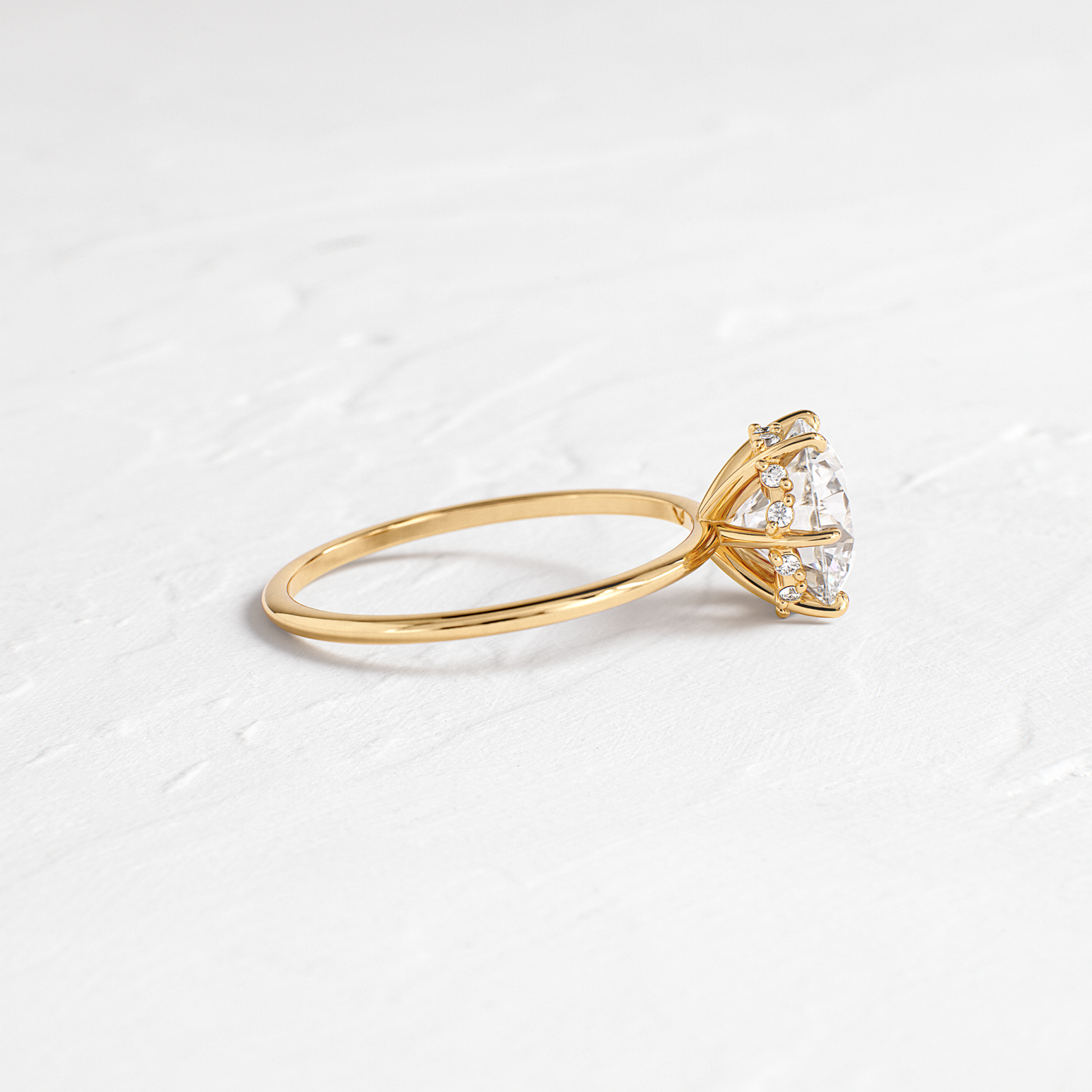 Hidden Halo-Round Lab Grown Diamond Engagement Ring