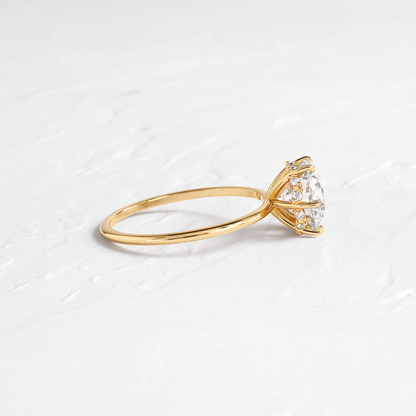 Hidden Halo-Round Lab Grown Diamond Engagement Ring