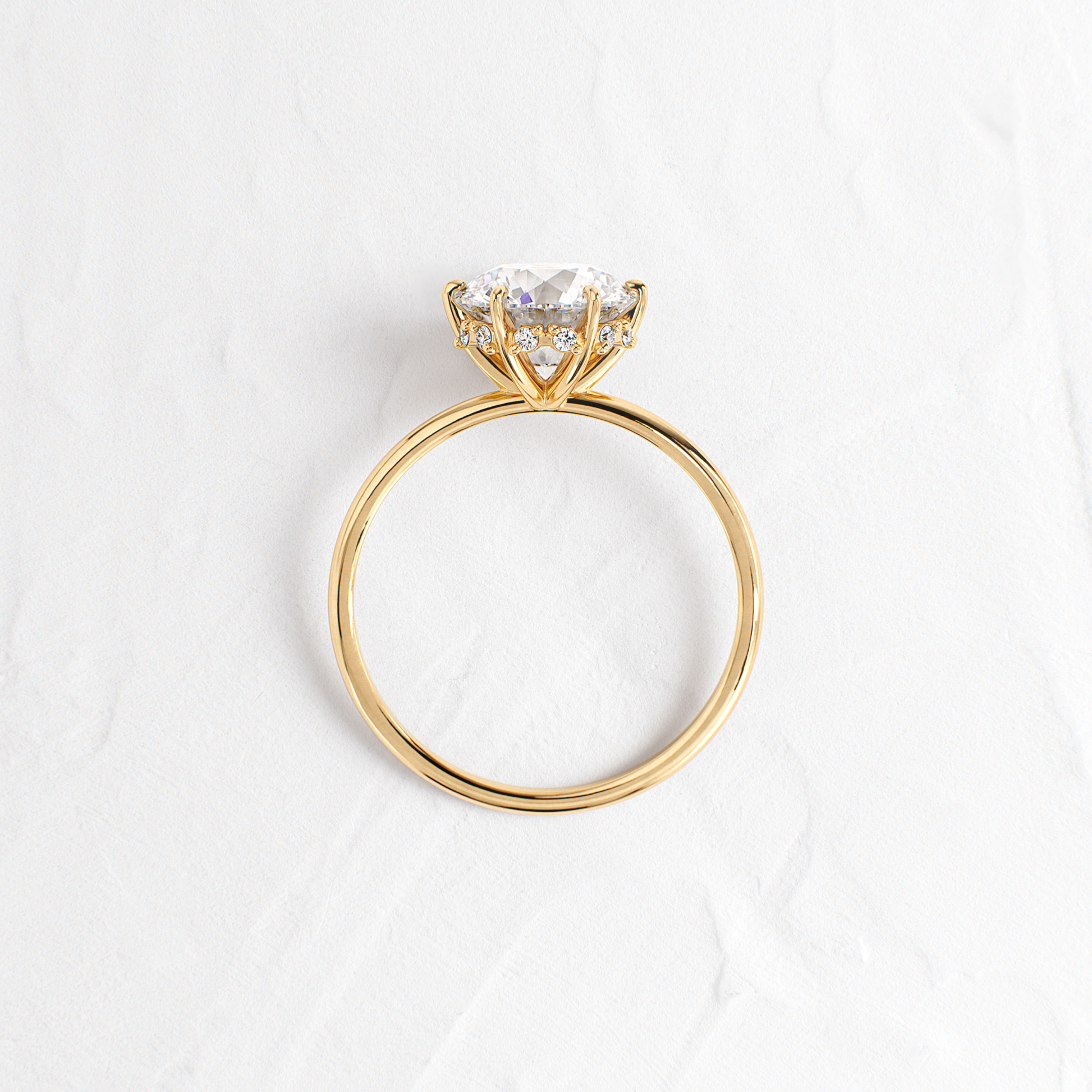 Hidden Halo-Round Lab Grown Diamond Engagement Ring