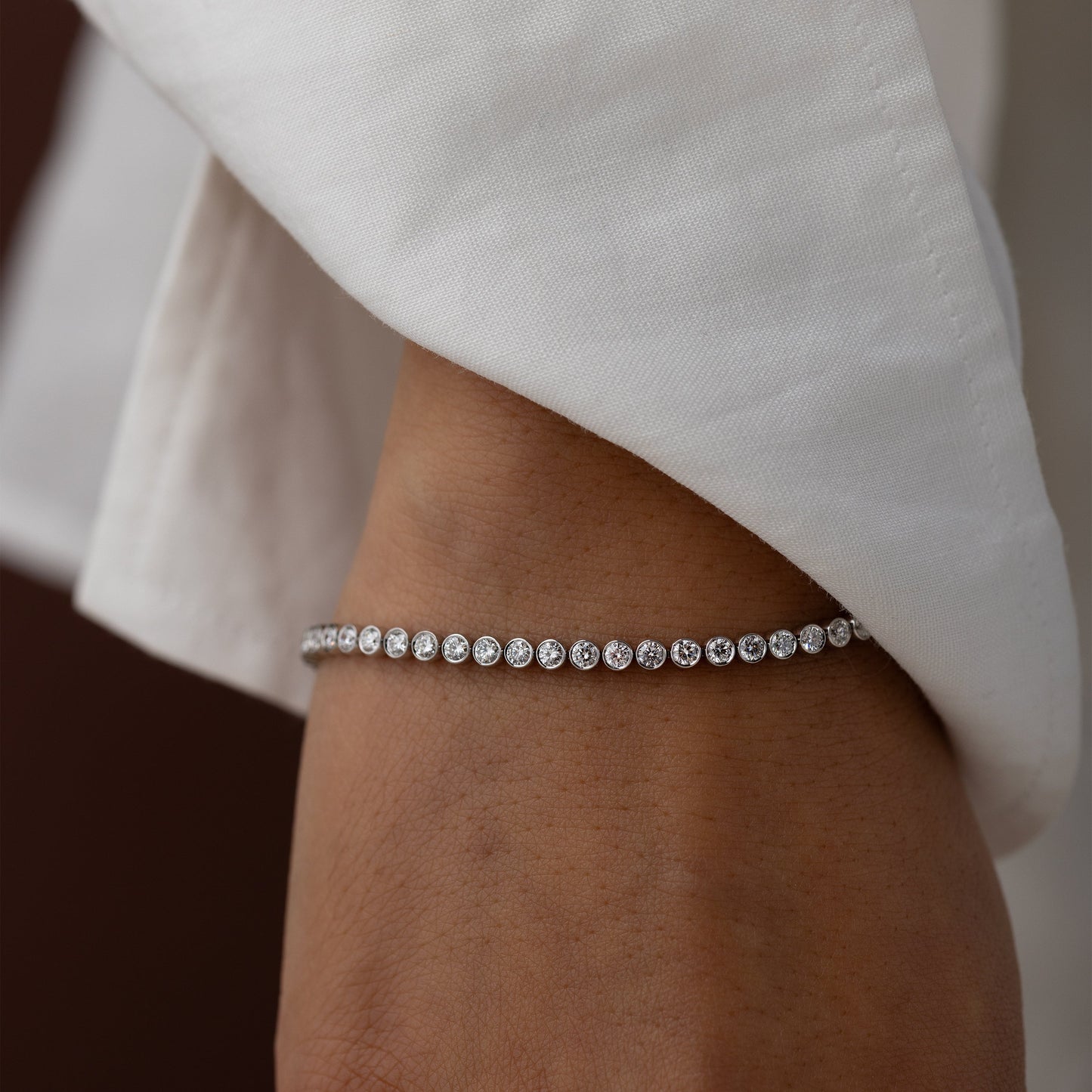 Solitaire Bezel-1.0 CT Oval Lab Grown Diamond Bracelets