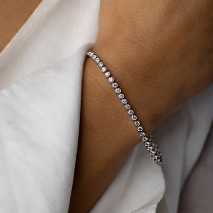 Solitaire Bezel-1.0 CT Oval Lab Grown Diamond Bracelets