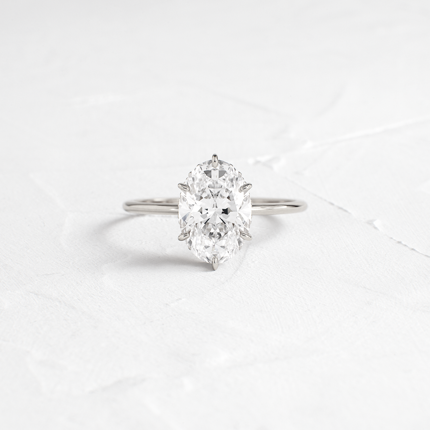 Hidden Halo-Oval Lab Grown Diamond Engagement Ring