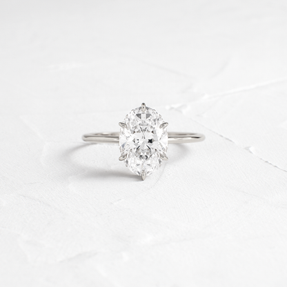 Hidden Halo-Oval Lab Grown Diamond Engagement Ring