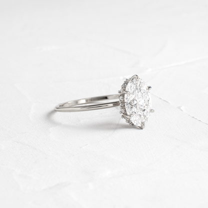 Hidden Halo-Oval Lab Grown Diamond Engagement Ring