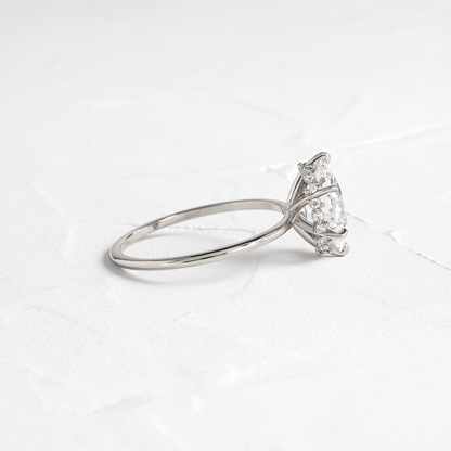 Hidden Halo-Oval Lab Grown Diamond Engagement Ring