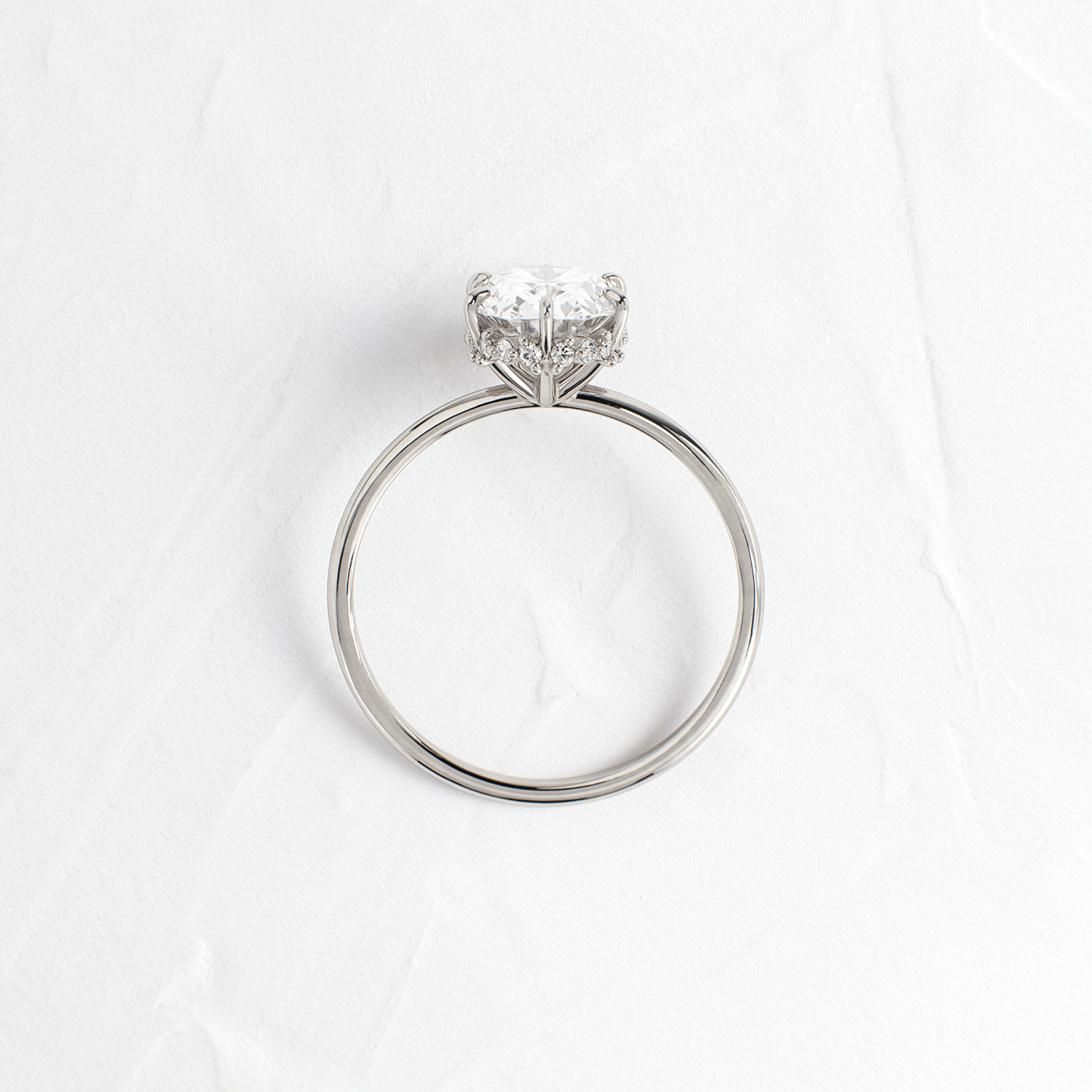 Hidden Halo-Oval Lab Grown Diamond Engagement Ring
