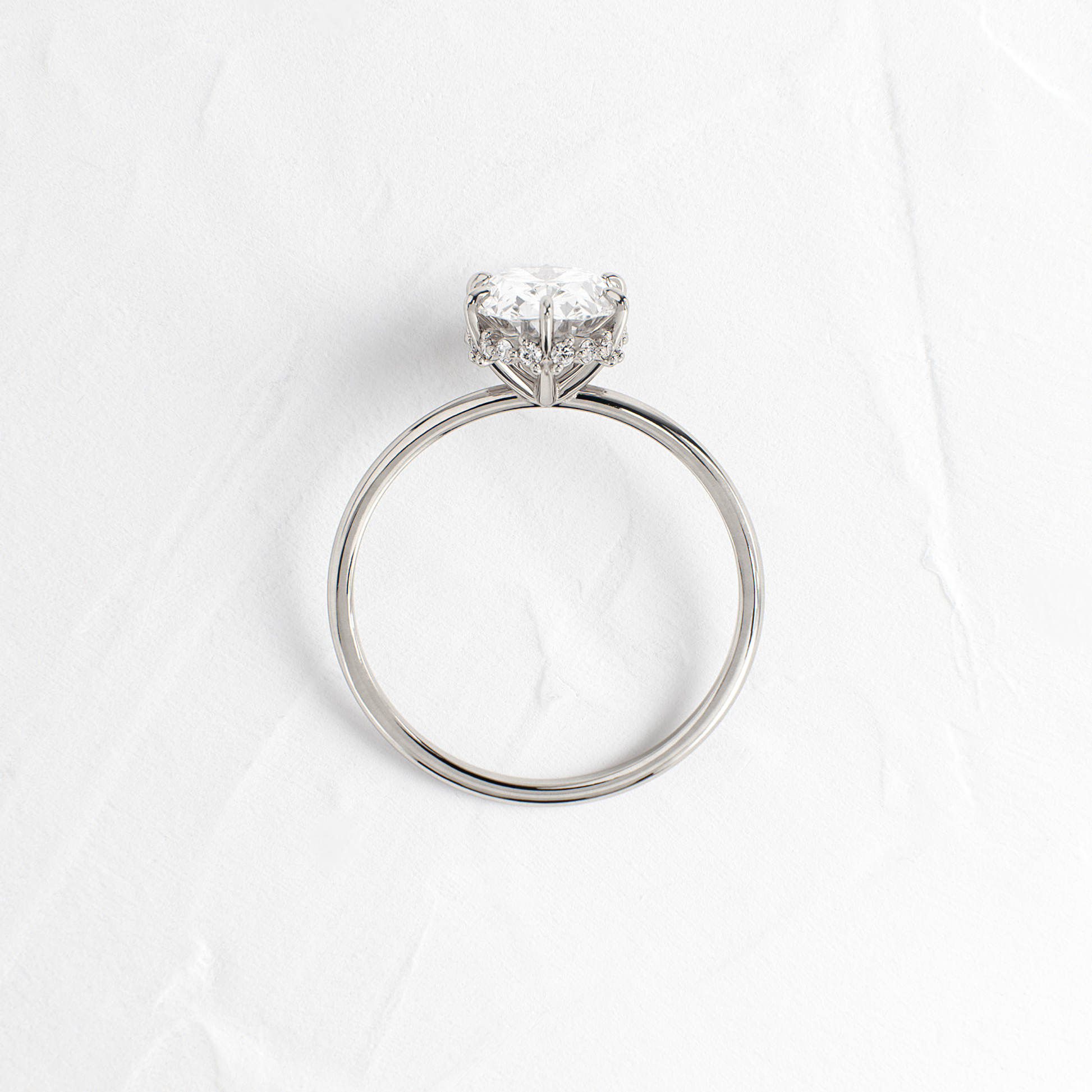 Hidden Halo-Oval Lab Grown Diamond Engagement Ring