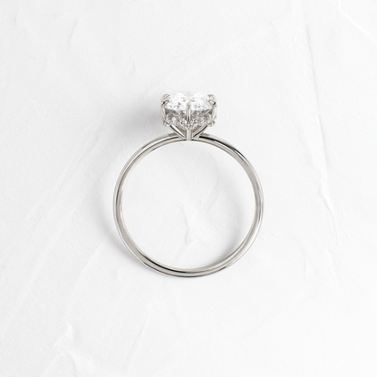 Hidden Halo-Oval Lab Grown Diamond Engagement Ring