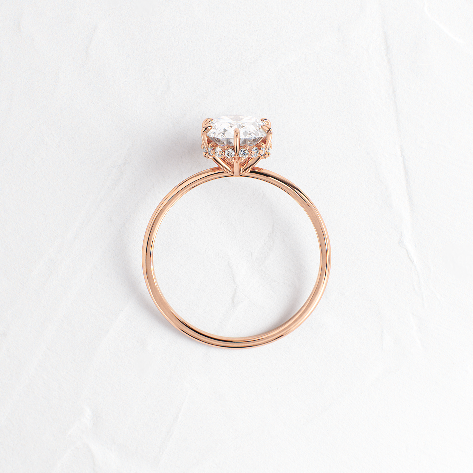 Hidden Halo-Oval Lab Grown Diamond Engagement Ring