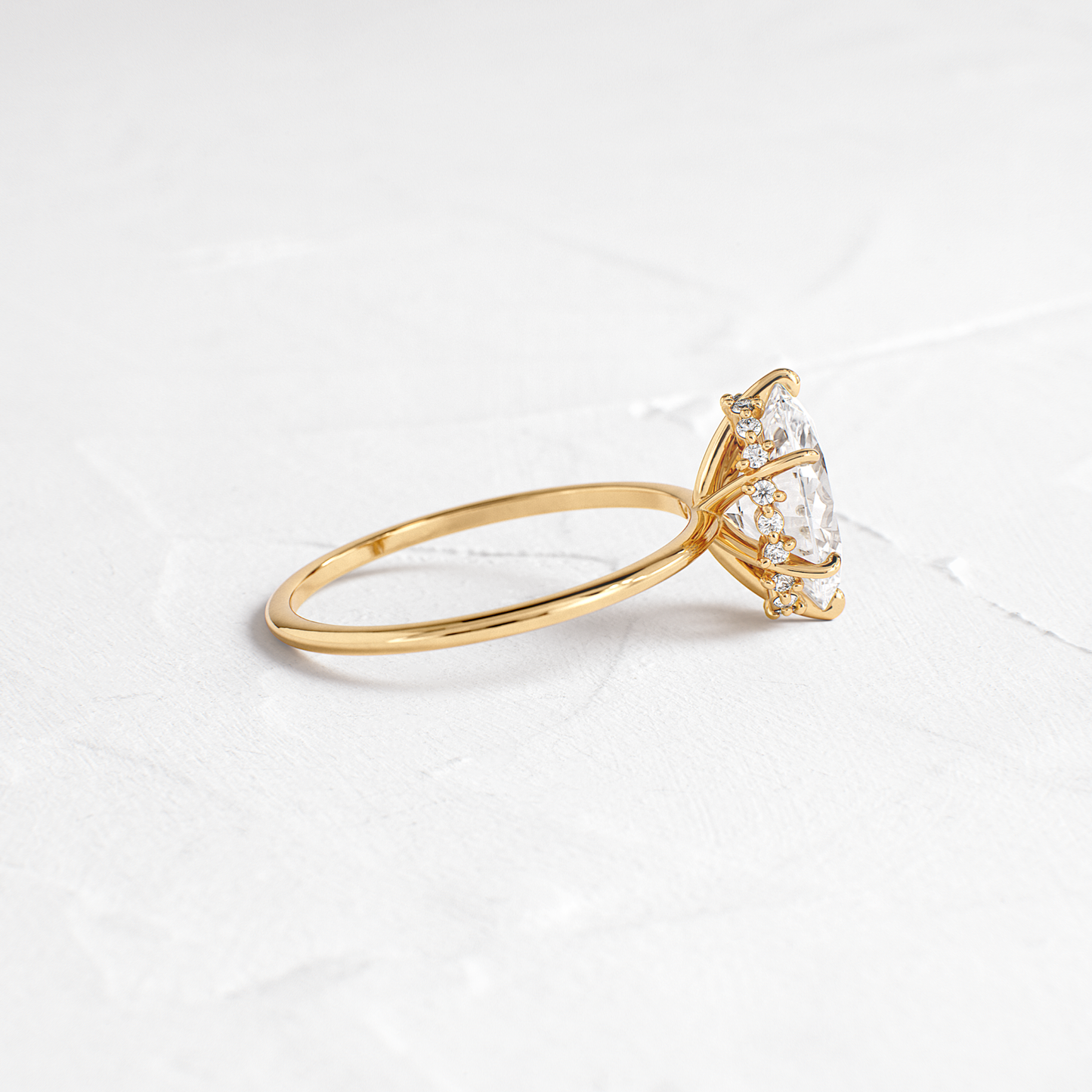Hidden Halo-Oval Lab Grown Diamond Engagement Ring