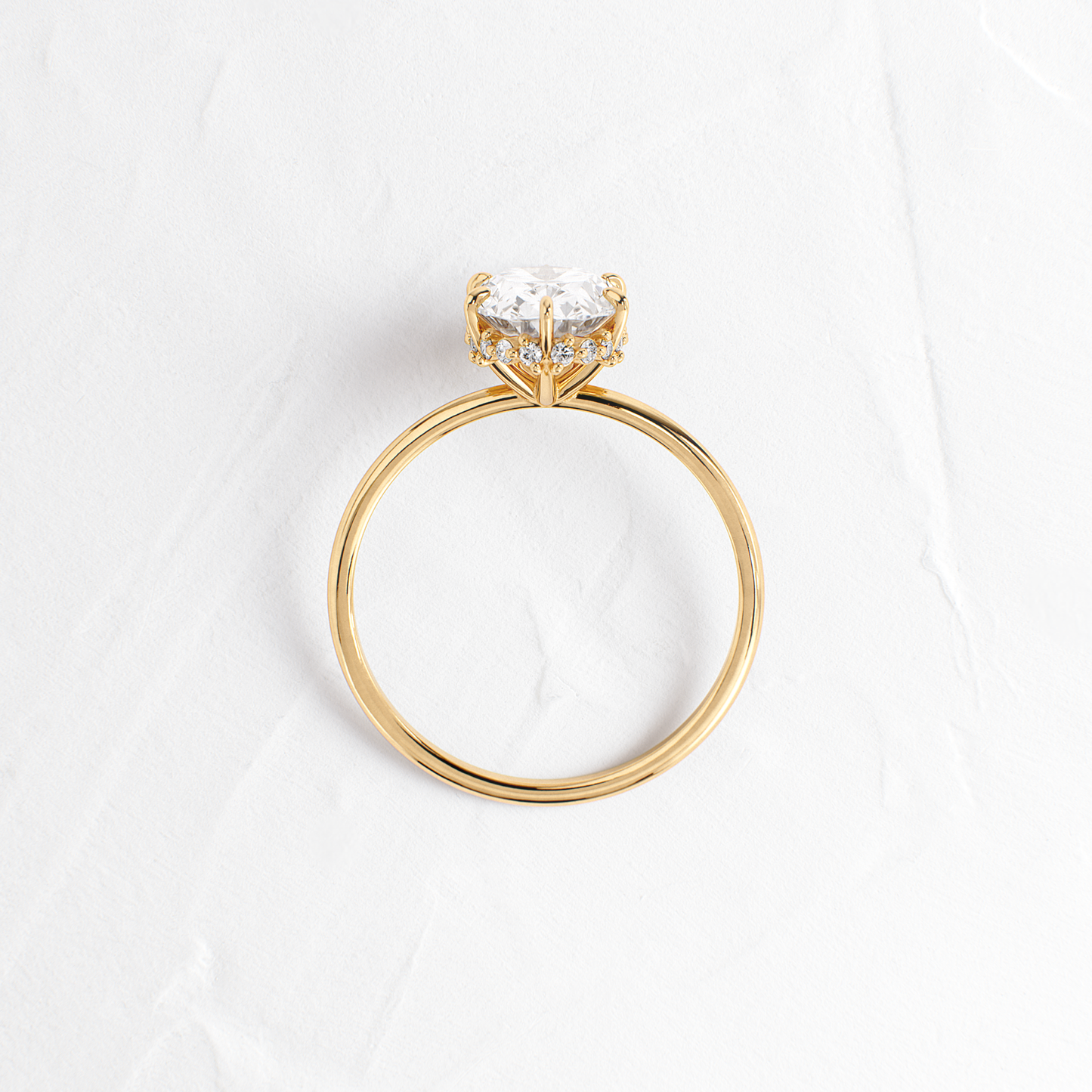 Hidden Halo-Oval Lab Grown Diamond Engagement Ring