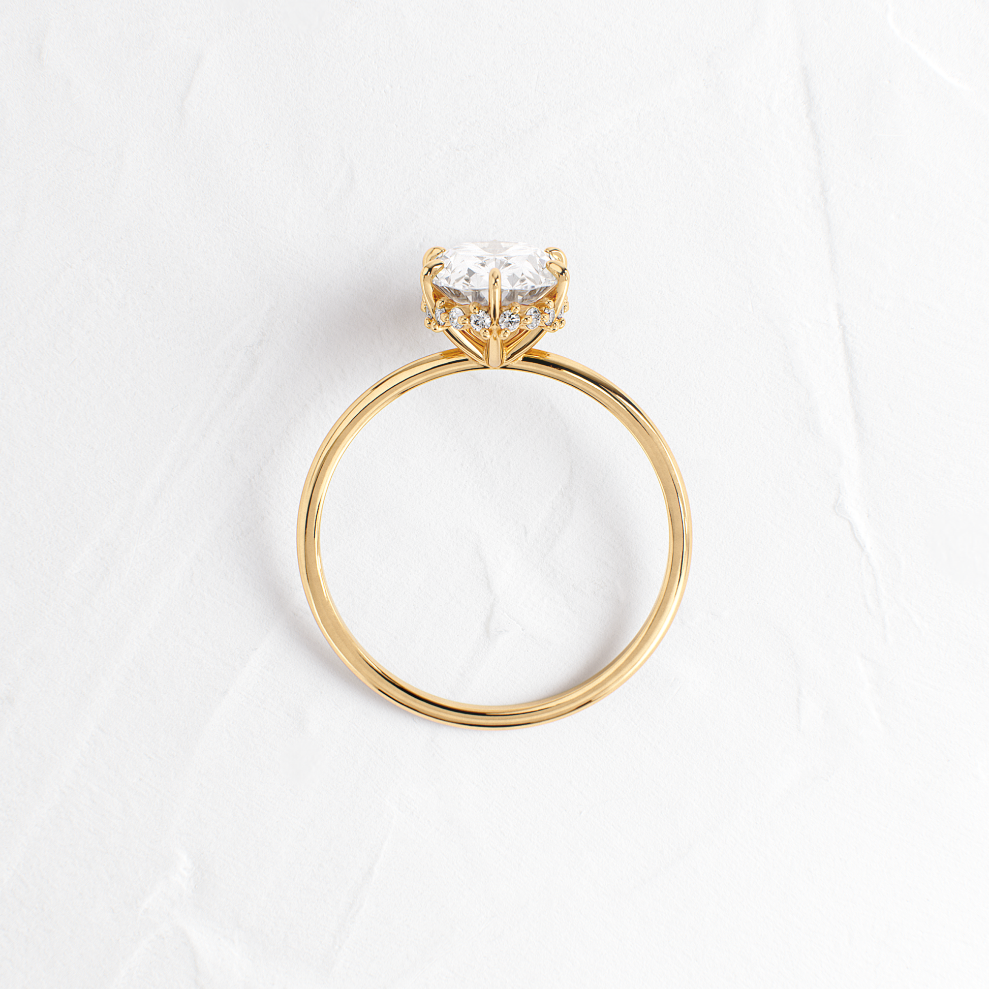 Hidden Halo-Oval Lab Grown Diamond Engagement Ring