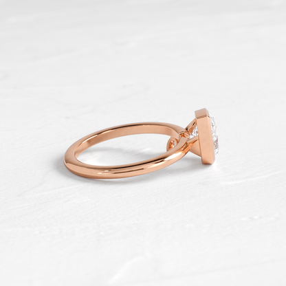 Bezel & Dainty Style-Pear Lab Grown Diamond Engagement Ring