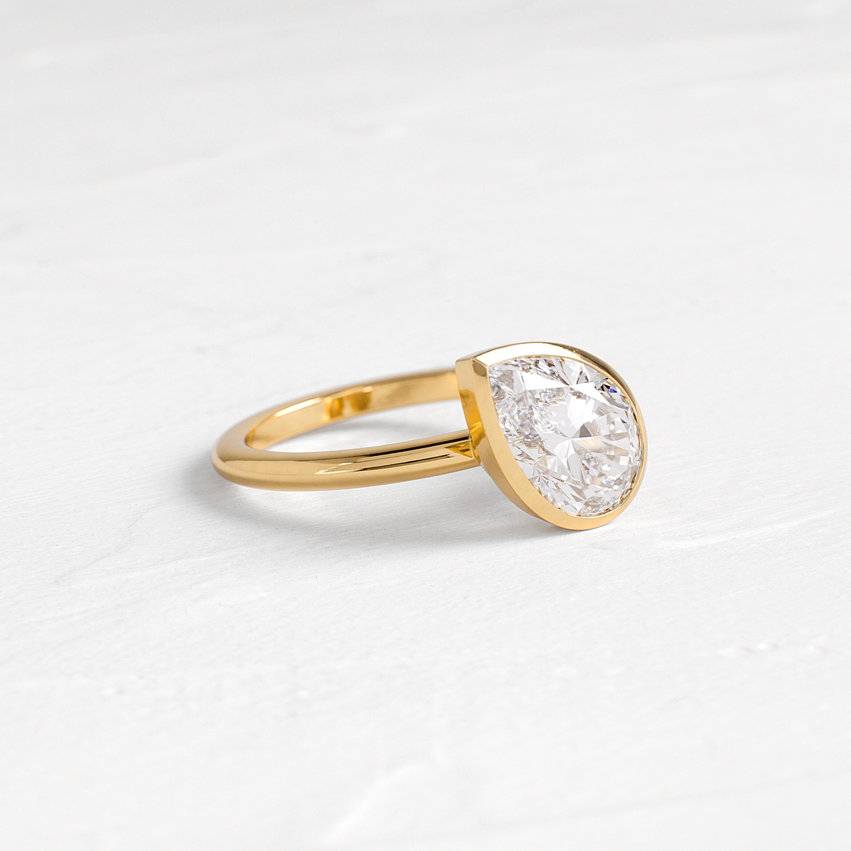 Bezel & Dainty Style-Pear Lab Grown Diamond Engagement Ring