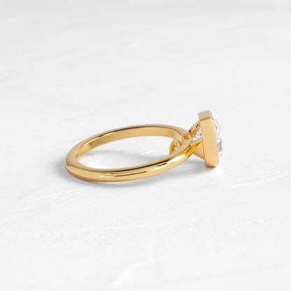 Bezel & Dainty Style-Pear Lab Grown Diamond Engagement Ring