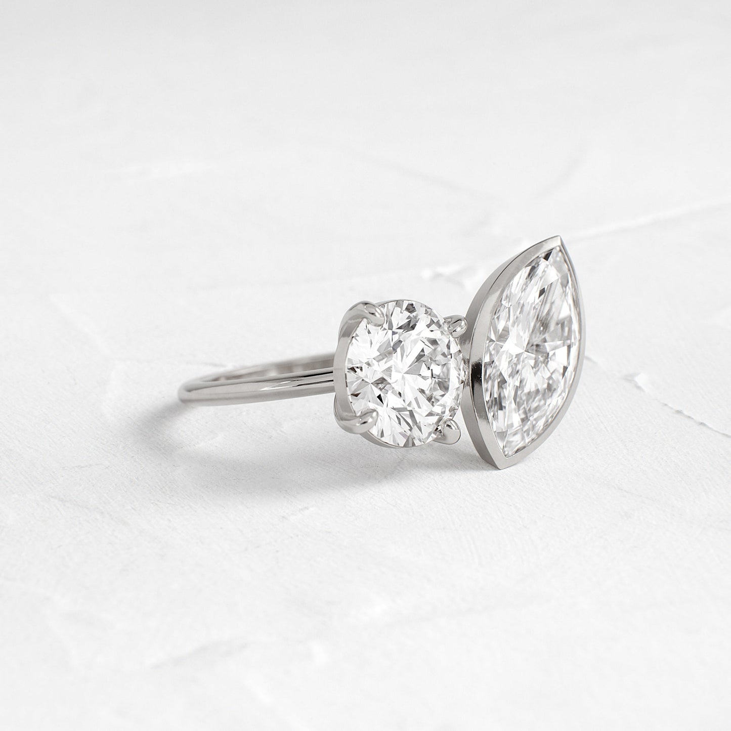 Toi Et Moi-Marquise & Round Lab Grown Diamond Engagement Ring