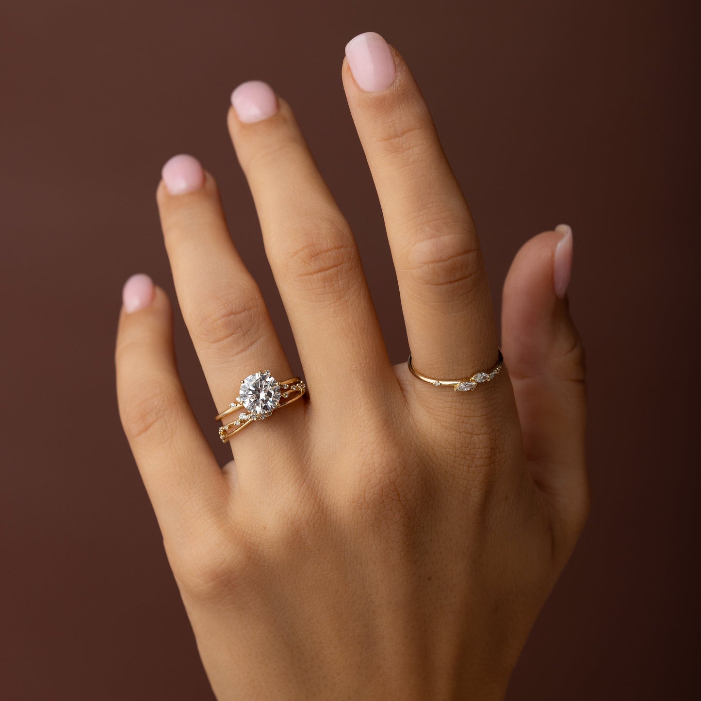 Dainty Cluster-Round Lab Grown Diamond Engagement Ring
