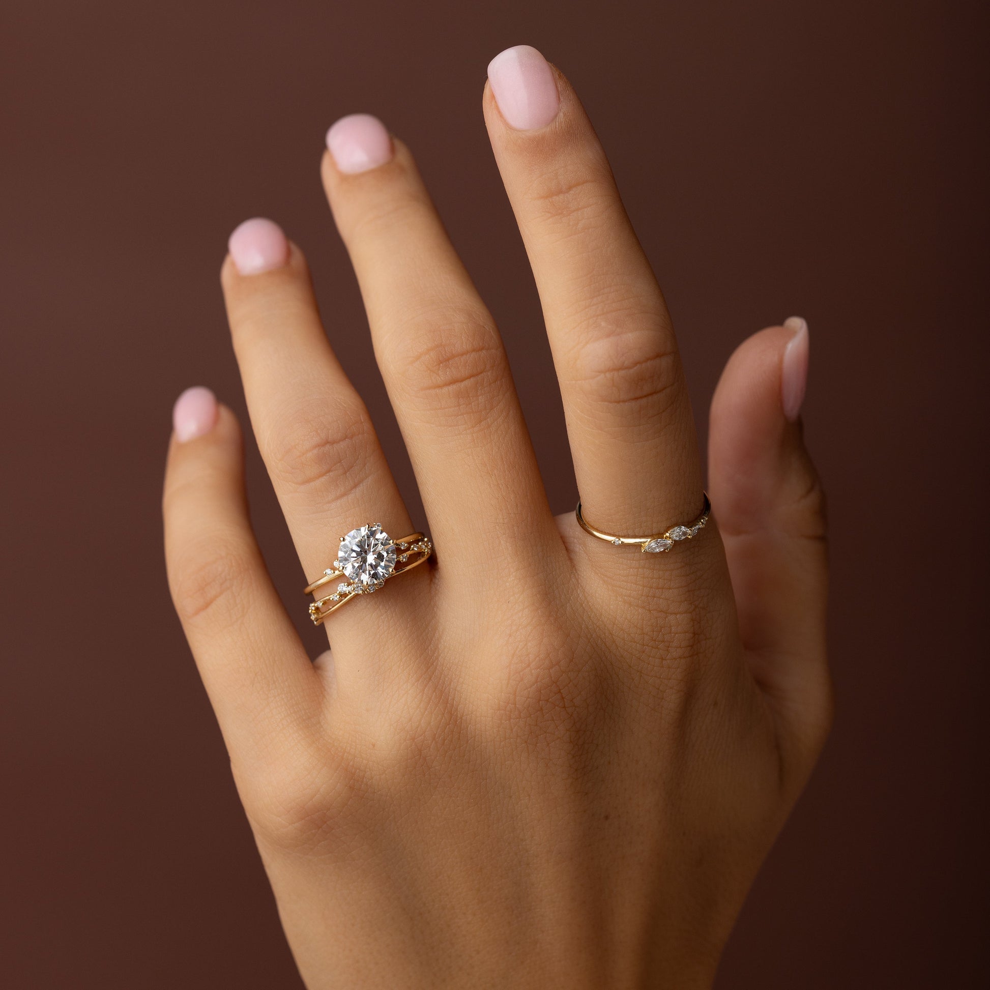 Dainty Cluster-Round Lab Grown Diamond Engagement Ring