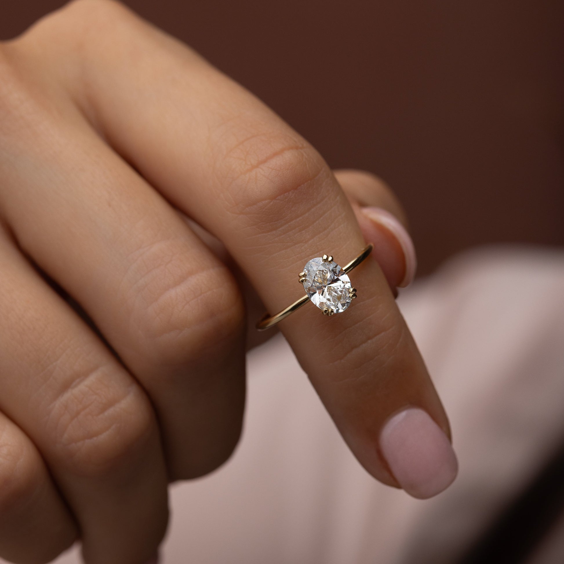 Solitaire Double Prong-Oval Lab Grown Diamond Engagement Ring