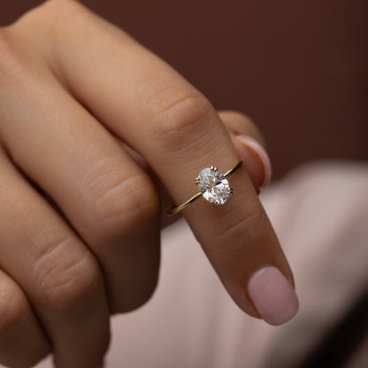 Solitaire Double Prong-Oval Lab Grown Diamond Engagement Ring