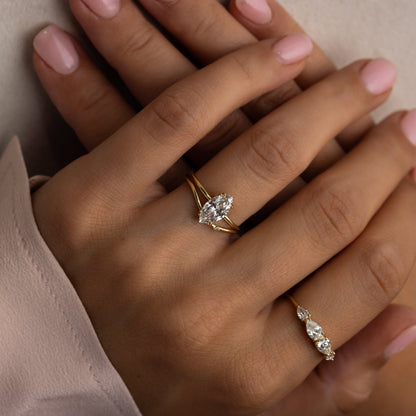 Solitaire Double Prong-Marquise Lab Grown Diamond Engagement Ring