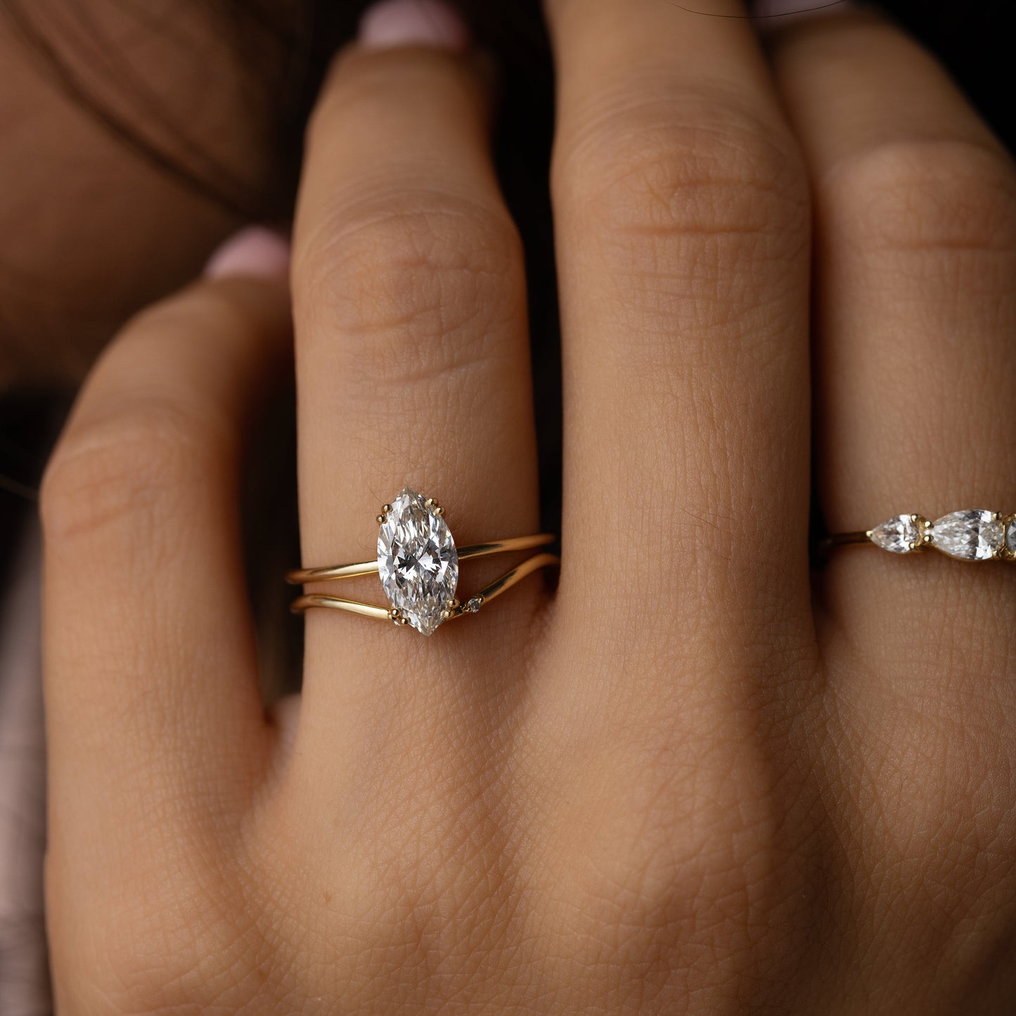 Solitaire Double Prong-Marquise Lab Grown Diamond Engagement Ring