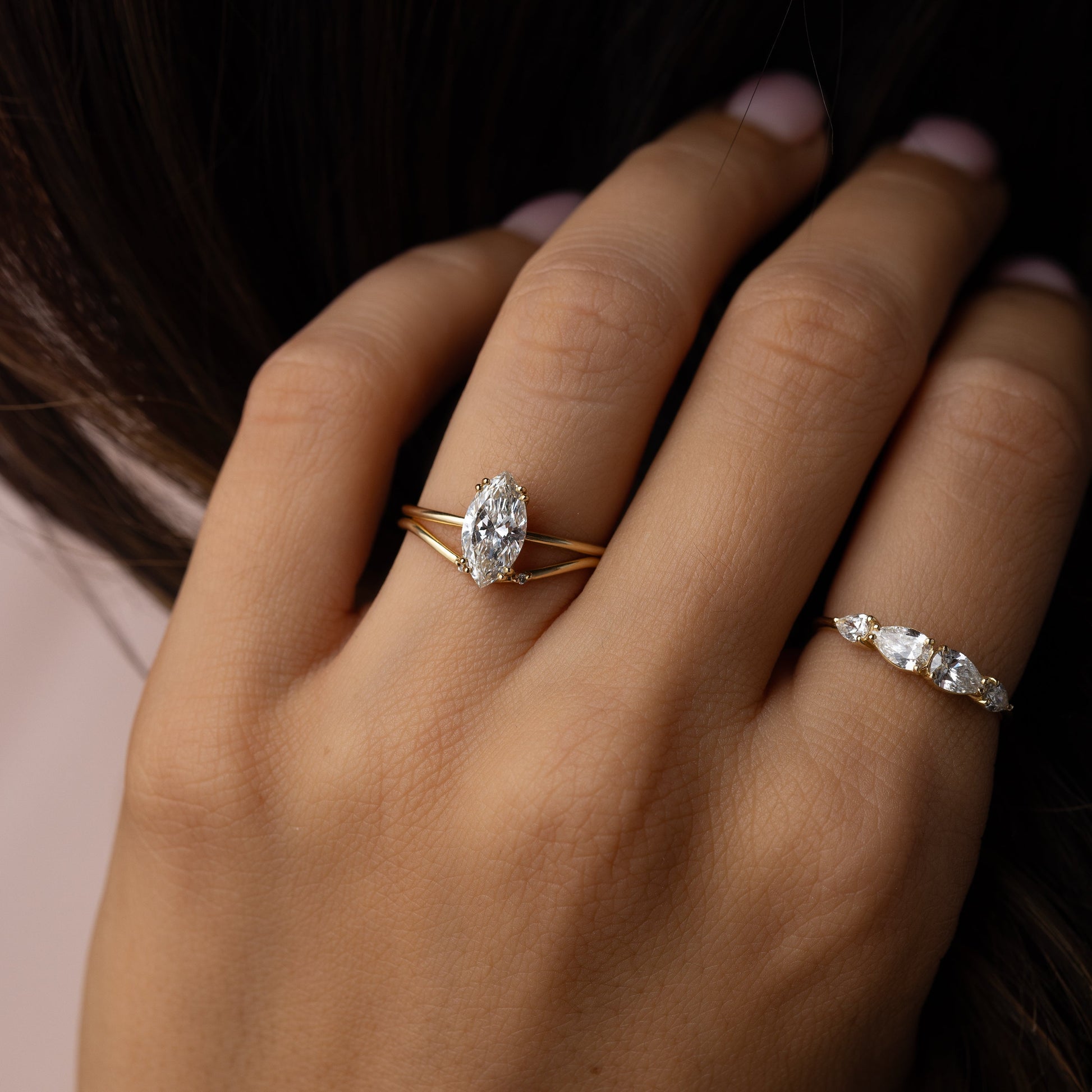 Solitaire Double Prong-Marquise Lab Grown Diamond Engagement Ring
