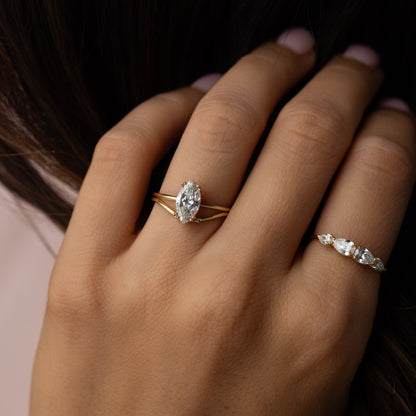 Solitaire Double Prong-Marquise Lab Grown Diamond Engagement Ring