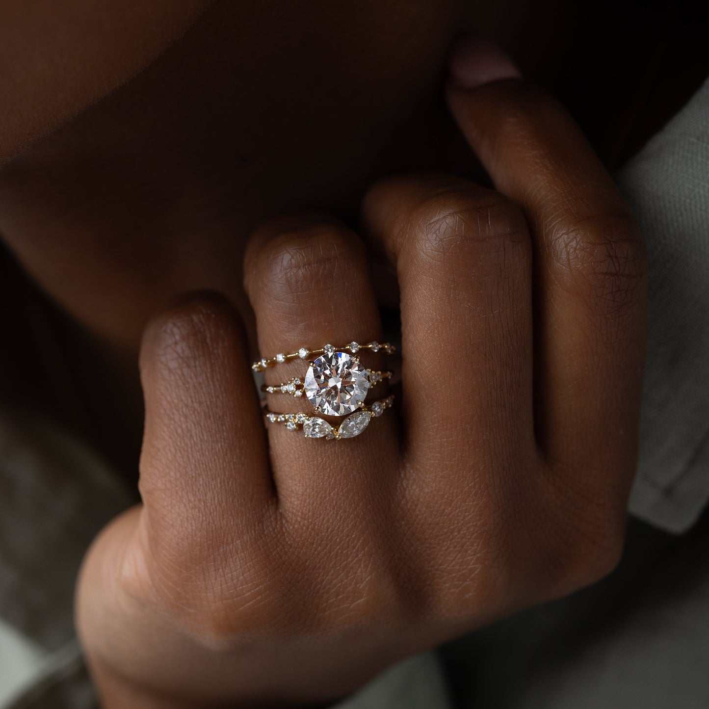 Cluster & Dainty Pave-Round Lab Grown Diamond Engagement Ring