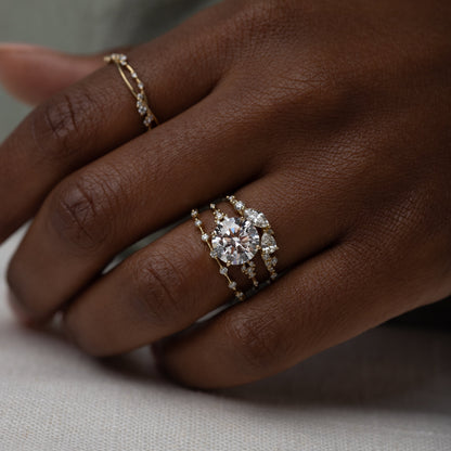 Cluster & Dainty Pave-Round Lab Grown Diamond Engagement Ring