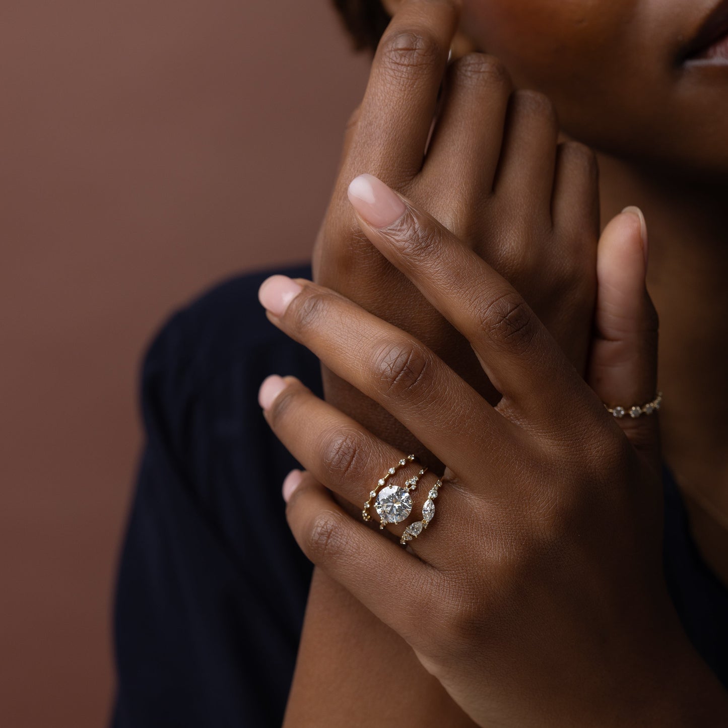 Cluster & Dainty Pave-Round Lab Grown Diamond Engagement Ring