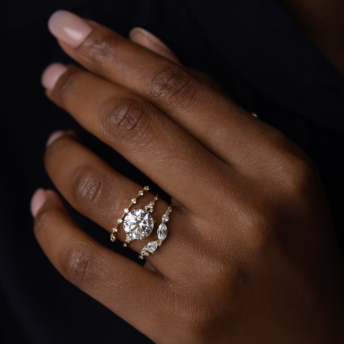 Cluster & Dainty Pave-Round Lab Grown Diamond Engagement Ring