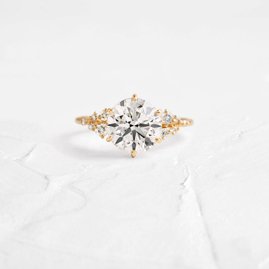 Cluster-Round Lab Grown Diamond Engagement Ring