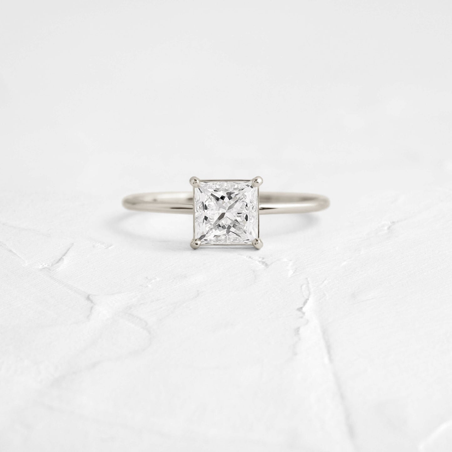 Solitaire-Princess Lab Grown Diamond Engagement Ring