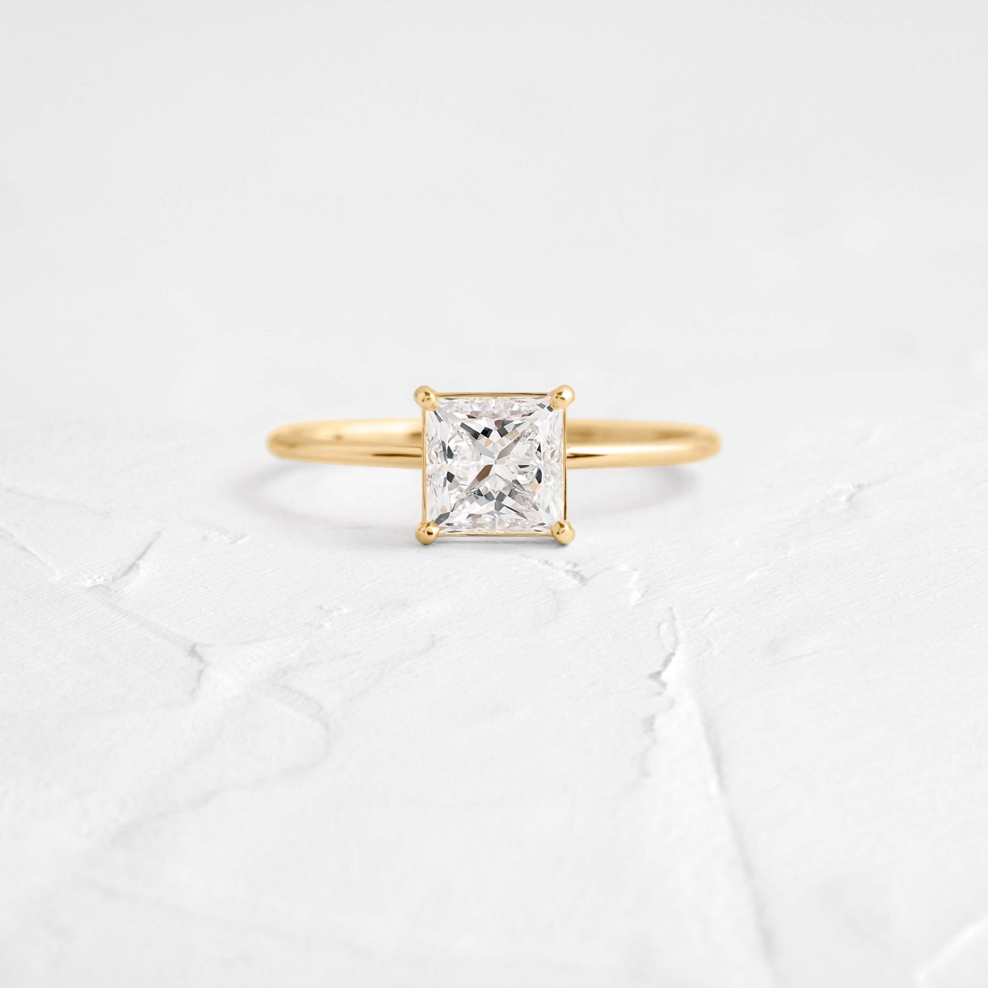 Solitaire-Princess Lab Grown Diamond Engagement Ring