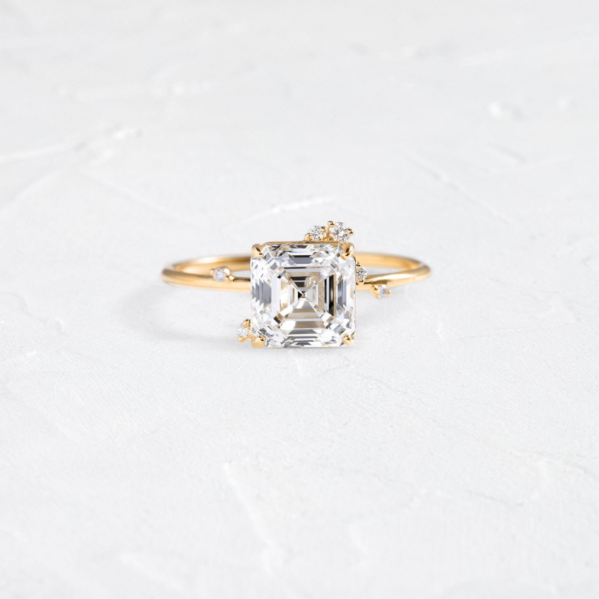 Cluster-Asscher Lab Grown Diamond Engagement Ring