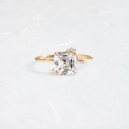 Cluster-Asscher Lab Grown Diamond Engagement Ring
