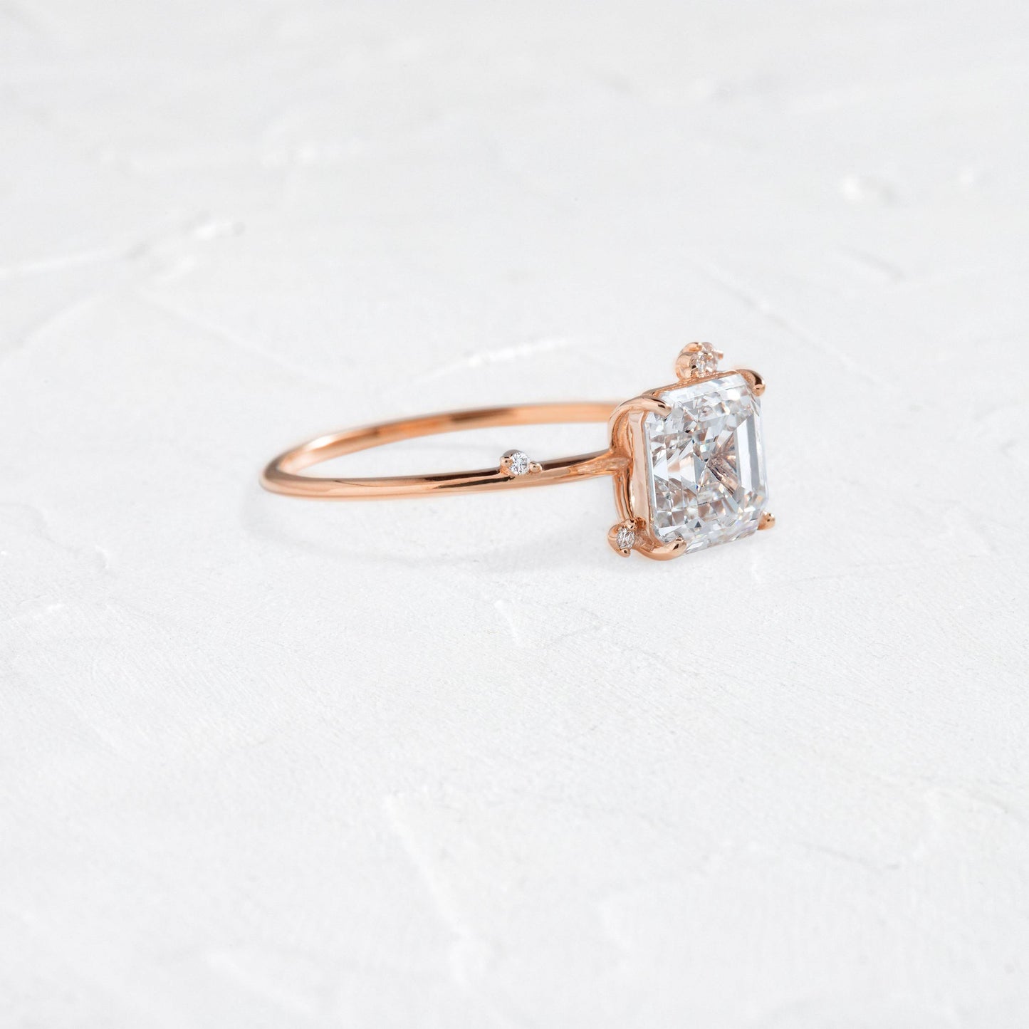 Cluster-Asscher Lab Grown Diamond Engagement Ring