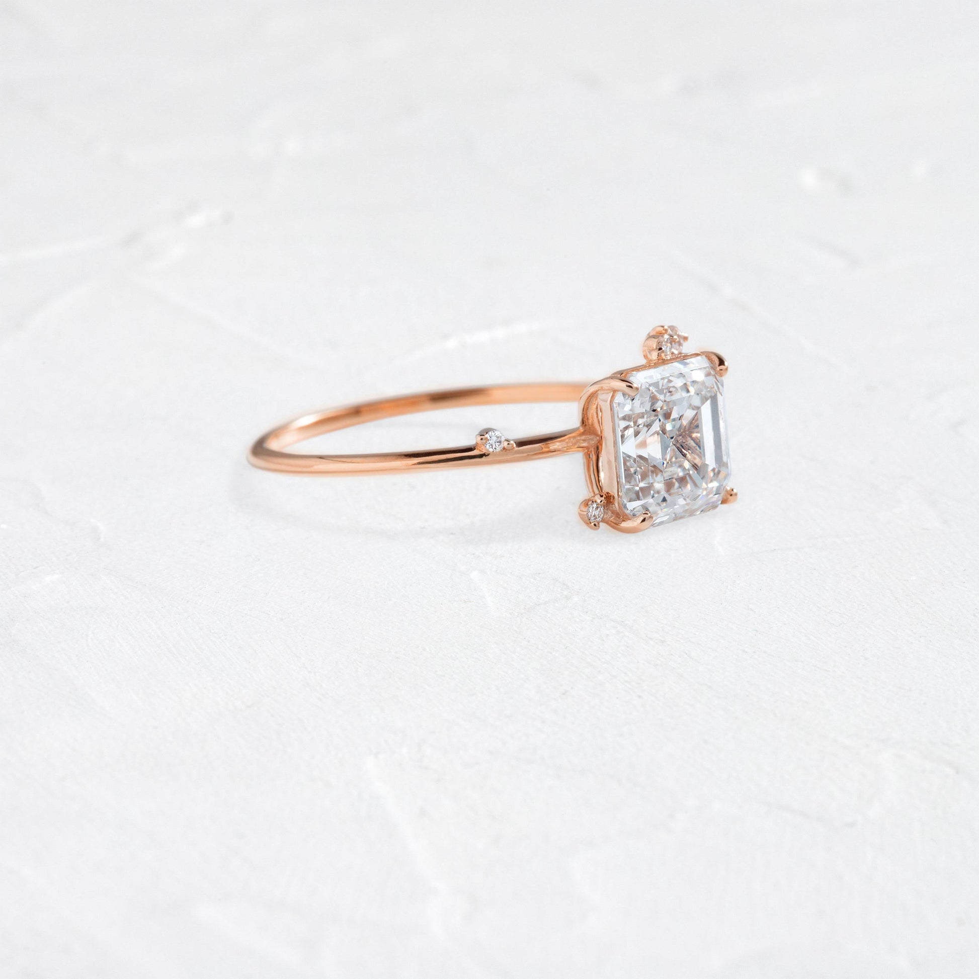 Cluster-Asscher Lab Grown Diamond Engagement Ring